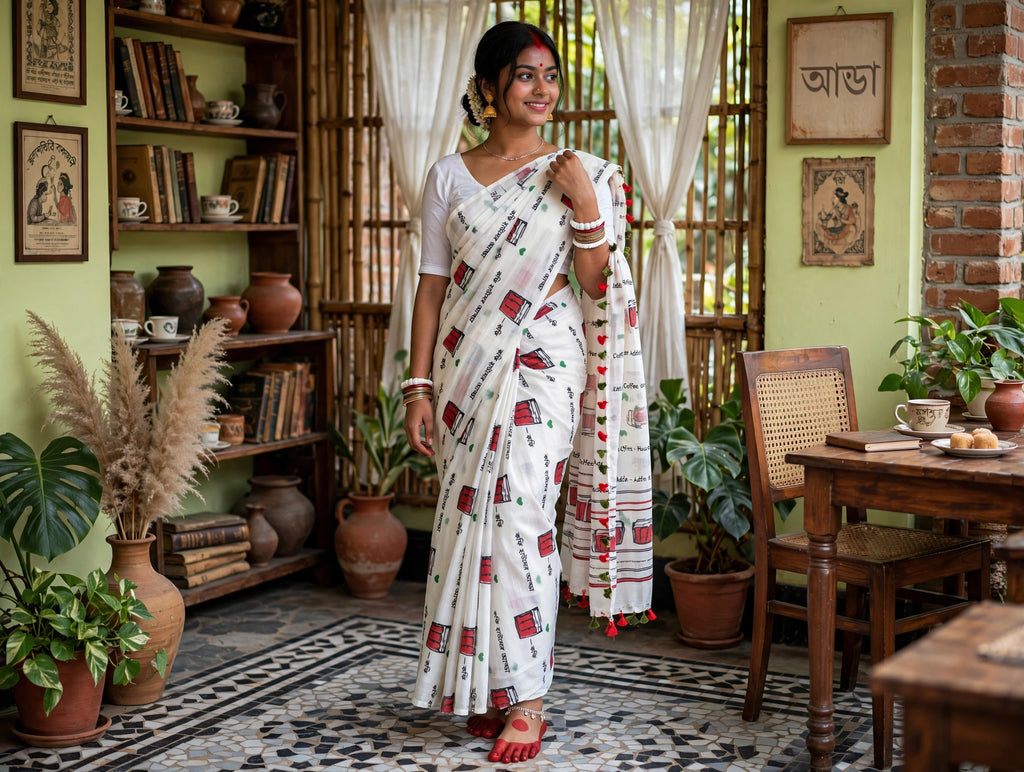 Pure Mul Cotton Saree | Handloom Mulmul Cotton Saree | Soft Bengali Cotton