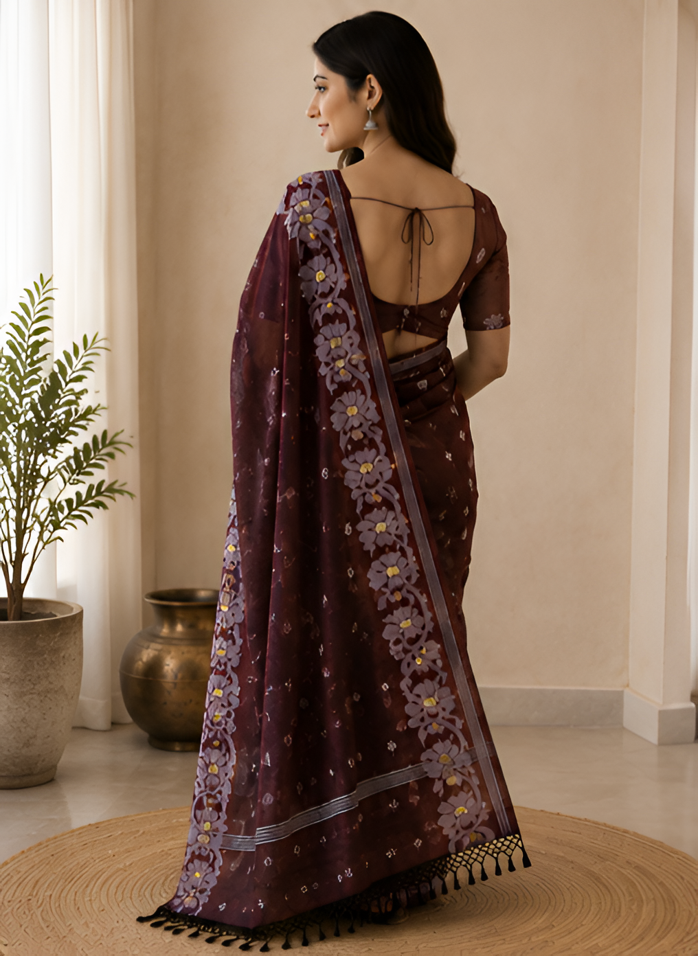 Premium Mama Khadi Saree for Women | Soft Handwoven Cotton Silk Blend | Traditional Ethnic Wear | The Life Long Store