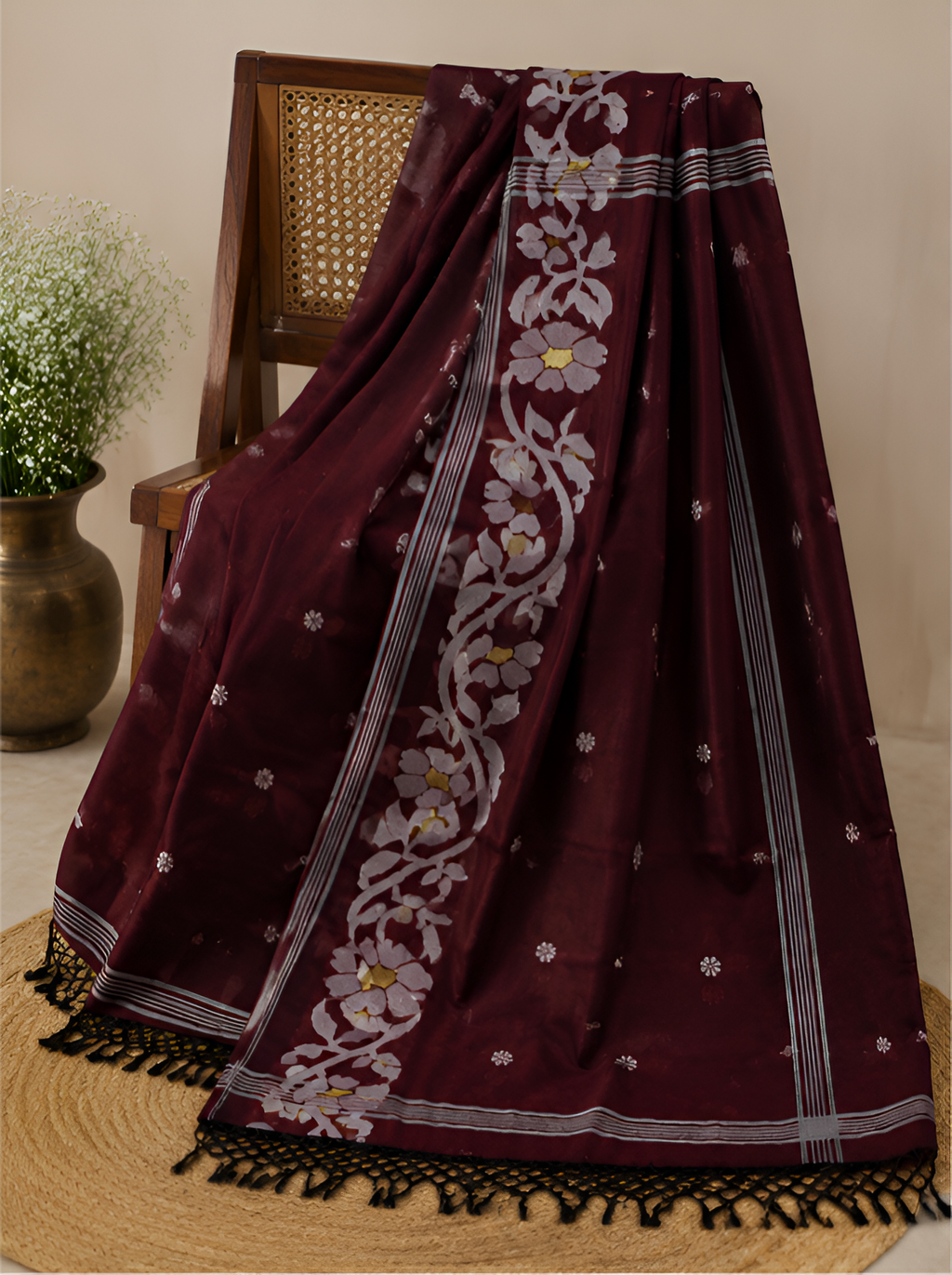 Premium Mama Khadi Saree for Women | Soft Handwoven Cotton Silk Blend | Traditional Ethnic Wear | The Life Long Store
