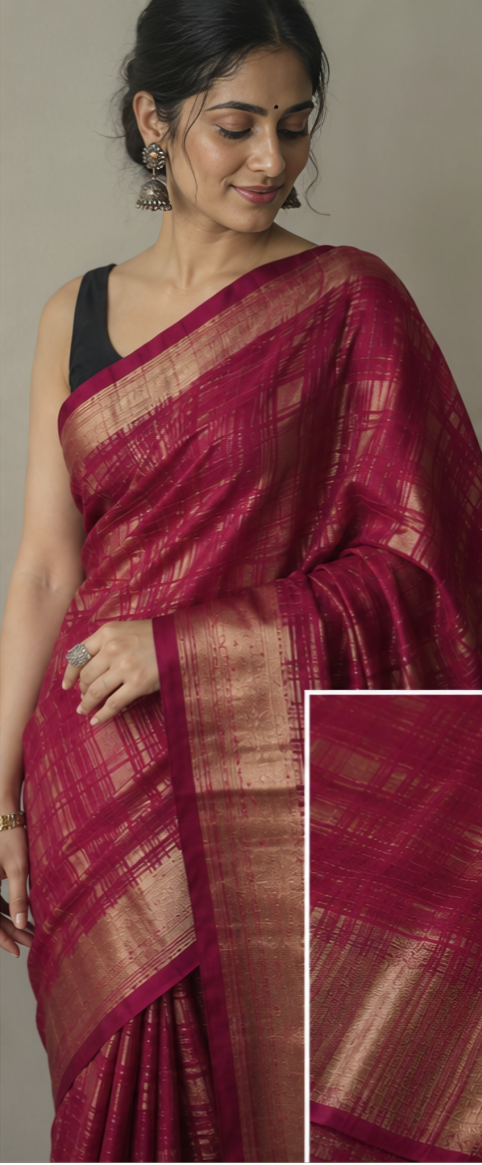 Premium Gala Pallu Saree - Traditional Zari Work Party Wear Saree
